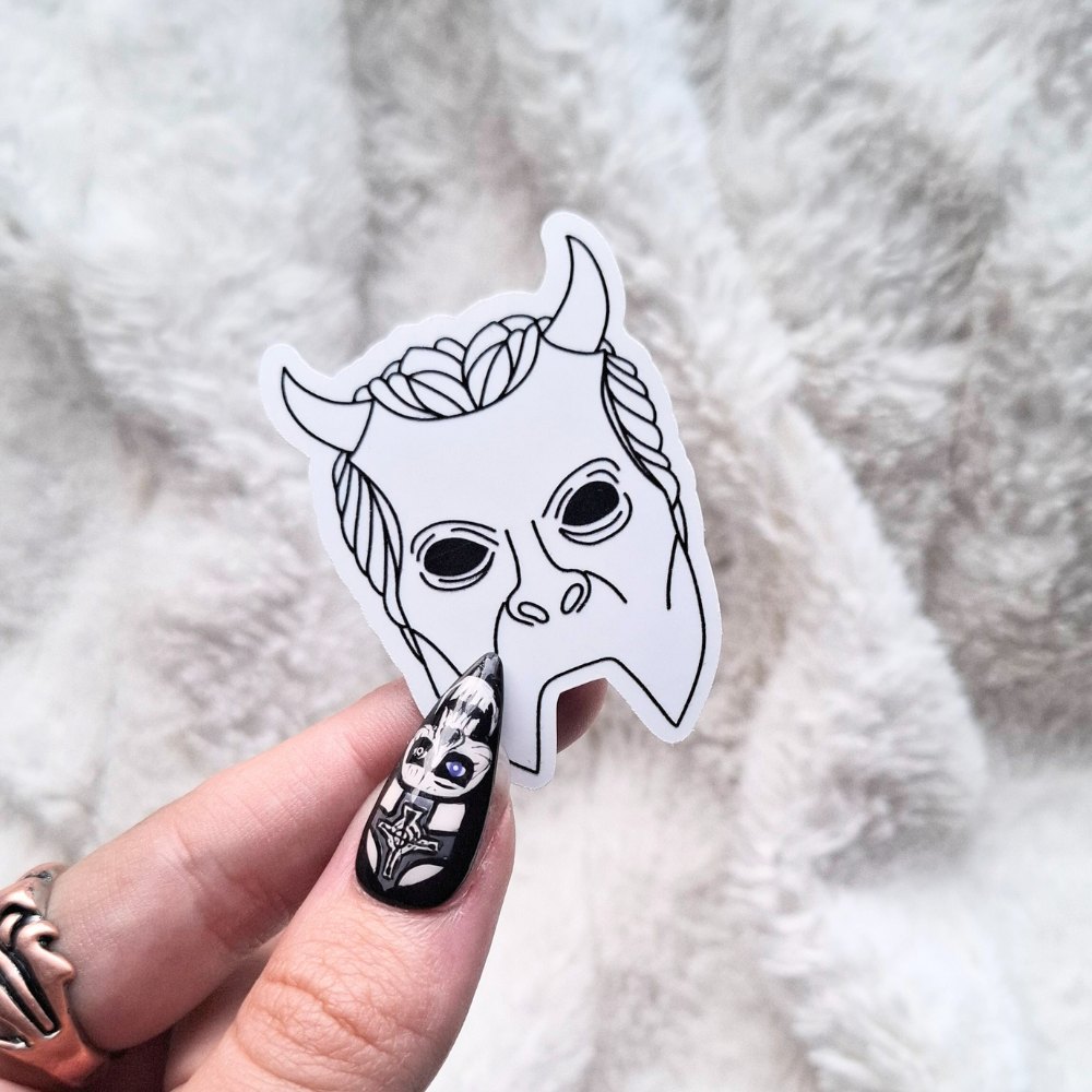 EvyHandmadeDesign Ghost - Male Ghoul Sticker - Wit